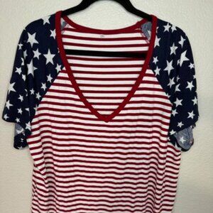 Red, White and Blue Plus size Women's Shirt